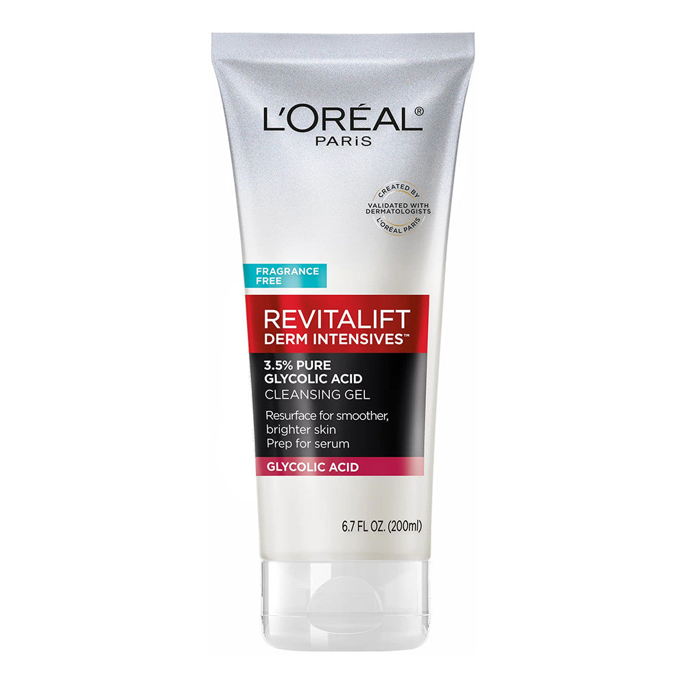 LOreal Paris Revitalift Derm Intensives Pure Glycolic Acid Cleansing Gel, Brighter Skin, 6.7 Oz